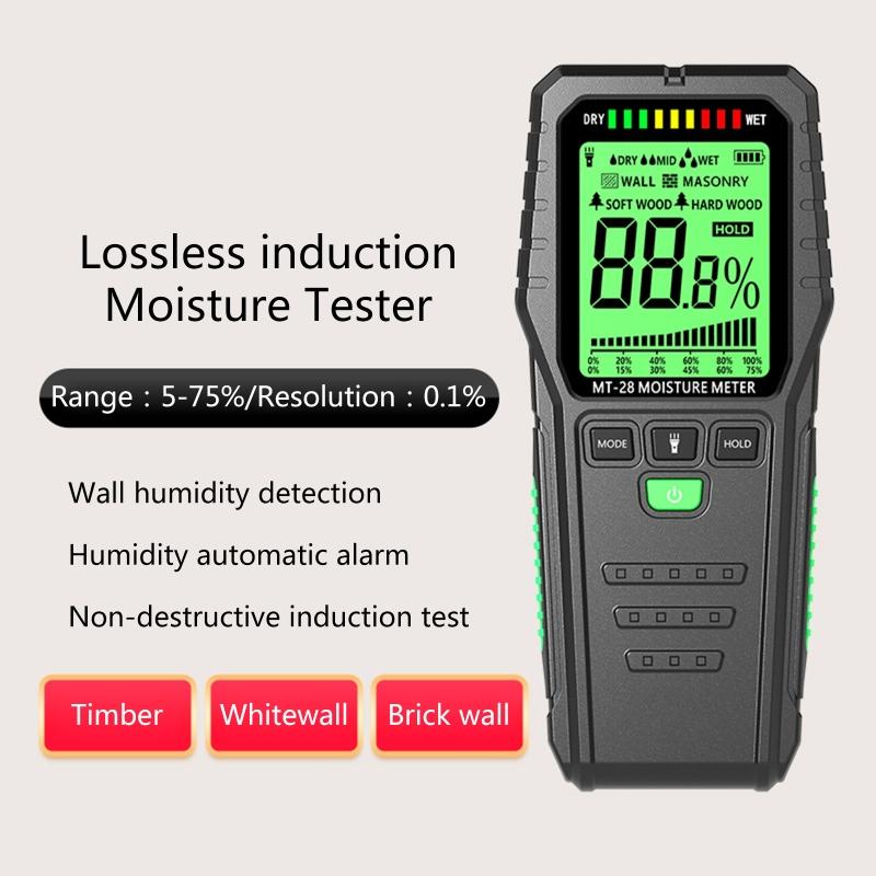 Pinless Wood Moisture Meter with High Sensitivity Sensor Non-Destructive Moisture Detector for Wood Brick Floor Auto-off
