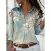 Women's Shirt Autumn Floral Graphic Print Vintage Daily Stylish Long Sleeve Shirt Collar Regular Tops Work Daily Holiday Buttons