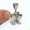 1:12 Dollhouse Accs 8x Miniature Goblet Wine Glasses Champagne Cups Model Silver