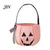 Embroidered Candy Holder Halloween Pumpkin Bag for Kids, Trick or Treat Tote Large with Handle, Reusable Snack Bucket Party Favors Festive Decoration