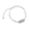 S925 Sterling Silber Smiley Quadrat Anhänger Armband - Cooles Koreanisches Design für Damen, Einzigartiger Schmuck im Studentenstil.