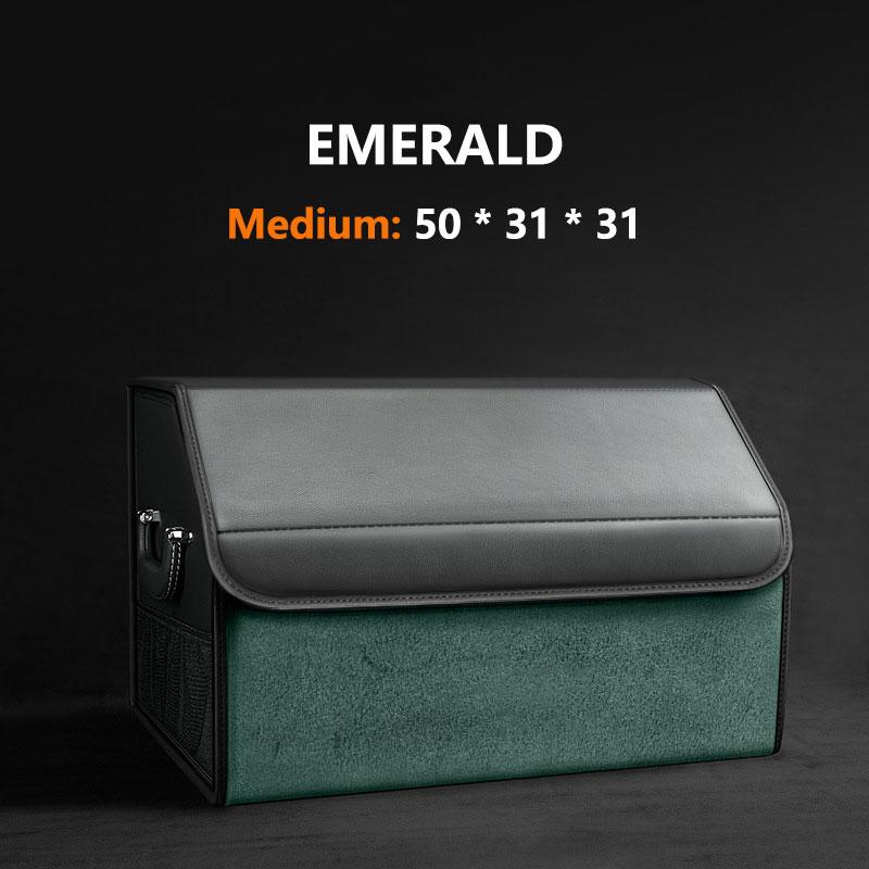 Car Suede Trunk Organizer Large Capacity Leather Foldable Storage Box Portable Multifunctional Tool Organizer Car Accessories
