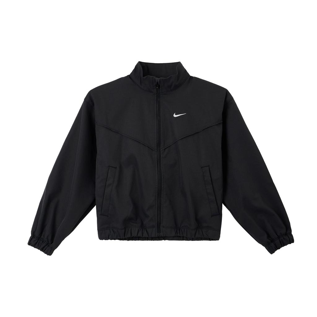 Nike Comfortable Soft Solid Color Jacket Women Jackets Black FZ5557-010
