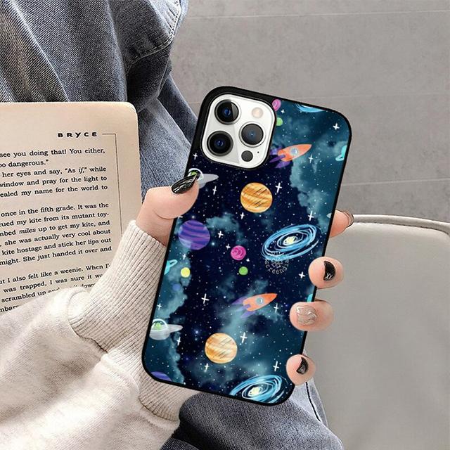 Aesthetic Planet Phone Case For iPhone 17 Air 14 13 12 16Pro Max 15 Plus Max Cover Shell Coque