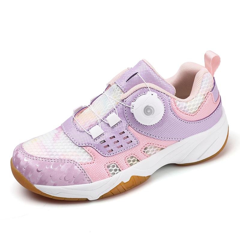

High Quality Pink Tennis Shoes For Girls Professional Badminton Shoes Kids Trainers Knob Breathable Mesh Children s Sports Shoes 40