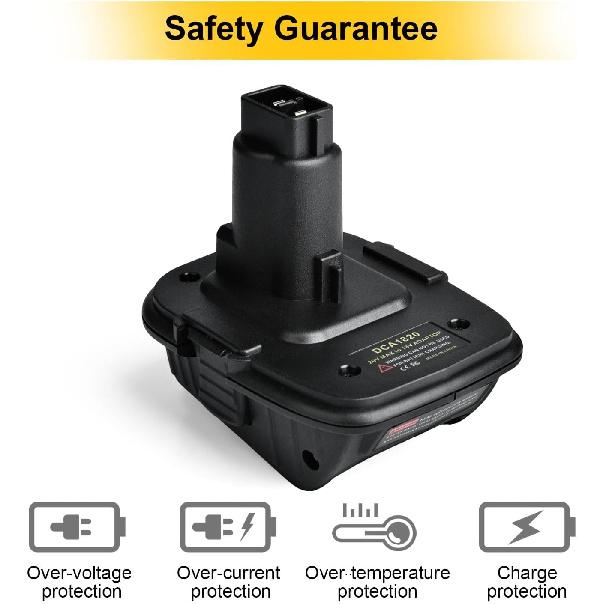 JYJZPB 2-Pack Battery Adapters for Dewalt 18V to 20V Tools DCA1820 Convert for Dewalt 20V Lithium Battery DCB204 DCB205 DCB206 DCB606 to 18V NiCd