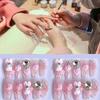 Handmade Cute Cartoon Bunny Pink Camellia Nail Art Creative Pet For Women Xs S M L Cream Hug Bunny Medium Wearable Style