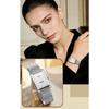 Women Rectangle Quartz Wristwatch Leather Strap Date & Minute Display Dress Daily Watch