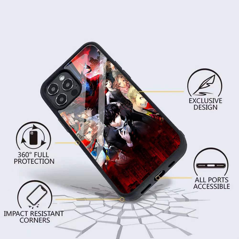 P-Persona 5 Anime Phone Case For IPhone 16 15 14 13 Pro Max 11 12 Mini Alex Mirror For Magsafe Wireless Charging Cover