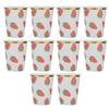 10Pcs Party Tableware Disposable Strawberry Pattern Tableware Set for Birthday Parties Seaside PartiesPaper Cup