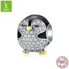 S925 Silver Penguin Beads Silver Cute Animal Electroplating Dripping Beads Bsc126