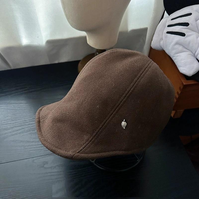 Soft-Brimmed Woolen Solid Color Beret for Women Autumn and Winter Fashion  Beret Simple and Versatile, Warm Forward Cap