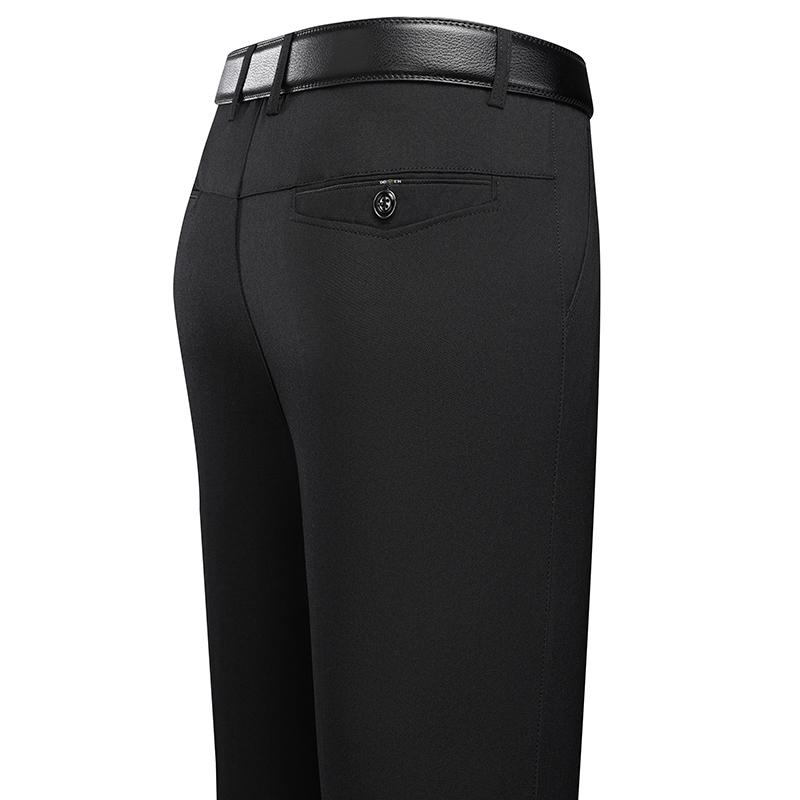 Herrenhosen Business Casual Hosen Sommer Herbst Kleidung Gerade Hosen Elastisch Schwarz Grau Locker Formelle Hosen
