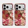 Foreign trade explosion literary newspaper collage flower magnetic mobile phone case iPhone15 two-in-one film case Apple 17
