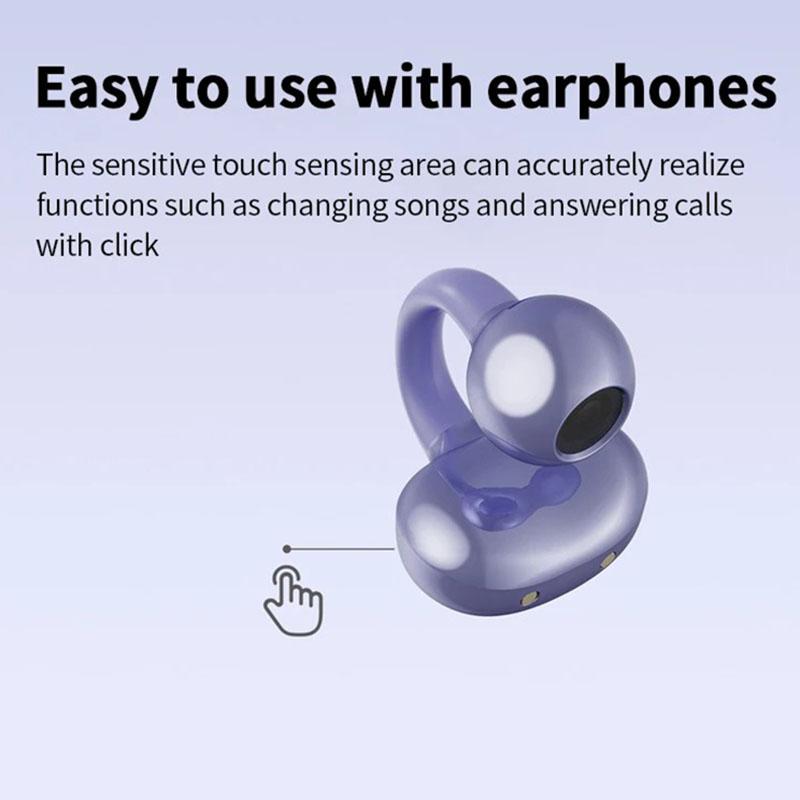 Ear-Clip Painless Wear Wireless Earphones 360° Surround Music Super Bass With HD Microphone Headset Touch Control Low Latency
