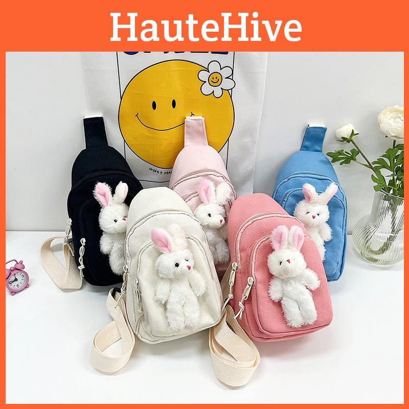 Child Cartoon Rabbit Crossbody Bag Outdoor Leisure Fashion Canvas Shoulder Bag