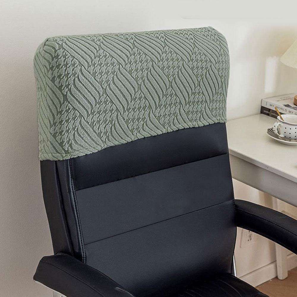 Chair Cover Office Chair Protector Stretchy Office Chair Backrest Cover Removable Jacquard Chair Headrest Dustproof Slipcover