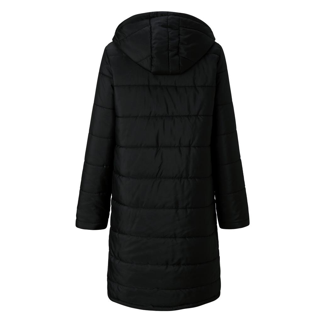Female Autumn And Winter Temperament Long-Sleeved Cardigan In The Long Paragraph Hooded Cotton Jacket