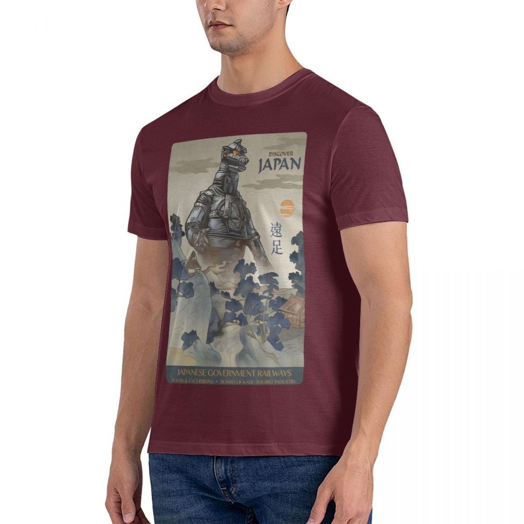Mechagodzillaed Discover Japan Godzillaed Men's Over Size T-shirt Fashion Casual Short Sleeve Vintage Women Y2K Shirts