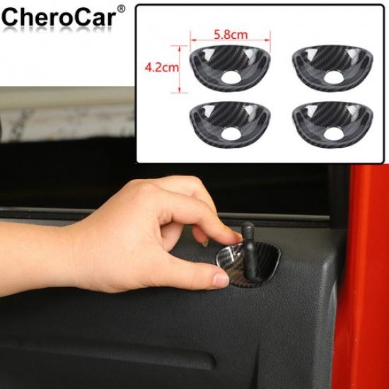 Carbon Fiber Inner Door Lock Bin Trim Cover For Dodge Nitro 2007-12 Accessories
