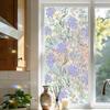 Translucent Floral Window Privacy Film PVC Static Stained Glass Cling  For Living Room