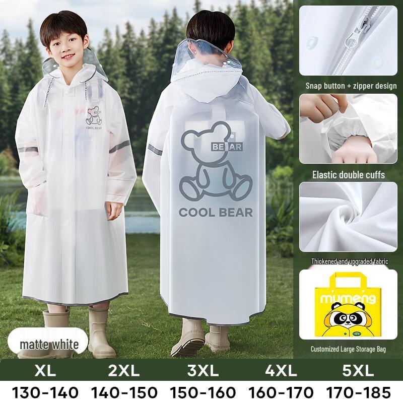 Moremerry Kids' Rain Poncho with Backpack Slot