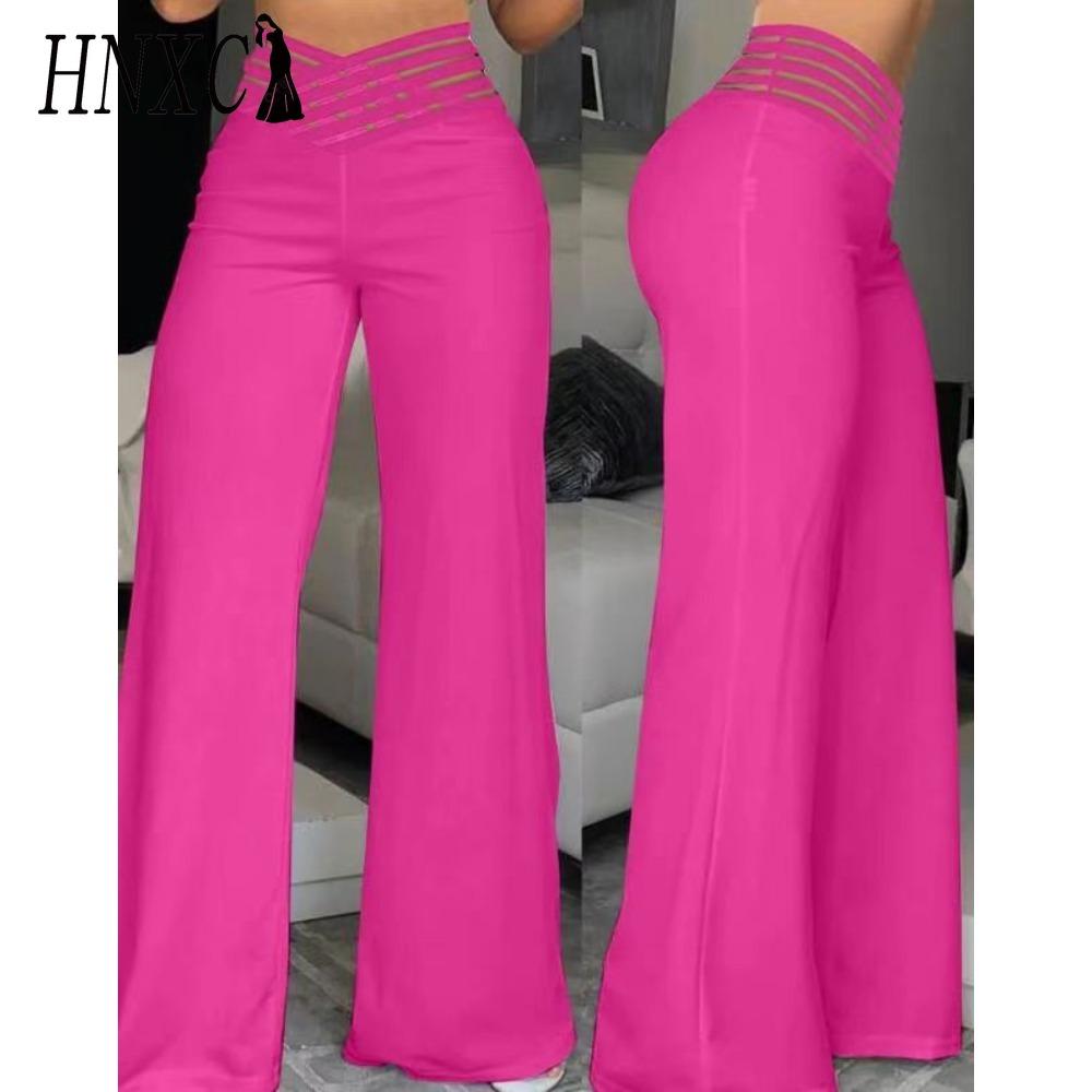 HNXC Modne damskie spodnie i spodnie capri na co dzień w jednolitym kolorze