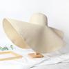 Oversize 25Cm Wide Brim Straw Hat Women'S Beach Cap Foldable Sunshade Protection Hat Ladies Sun Hats For Summer Girls