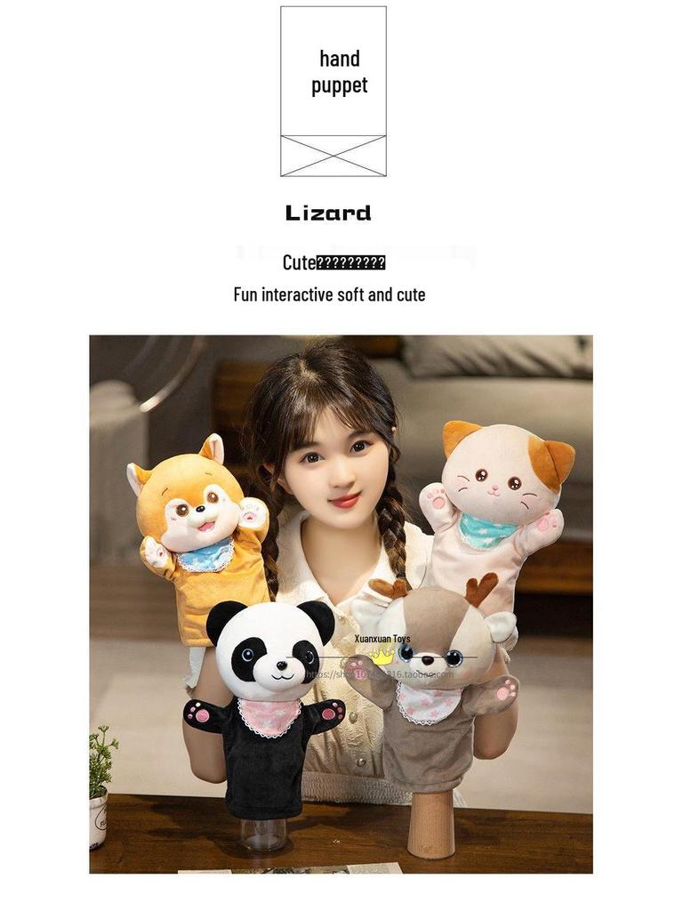 Shiba Inu Cat Hand Puppet with Moving Mouth - Soothing Doll for Storytelling and Ventriloquism In Kindergarten