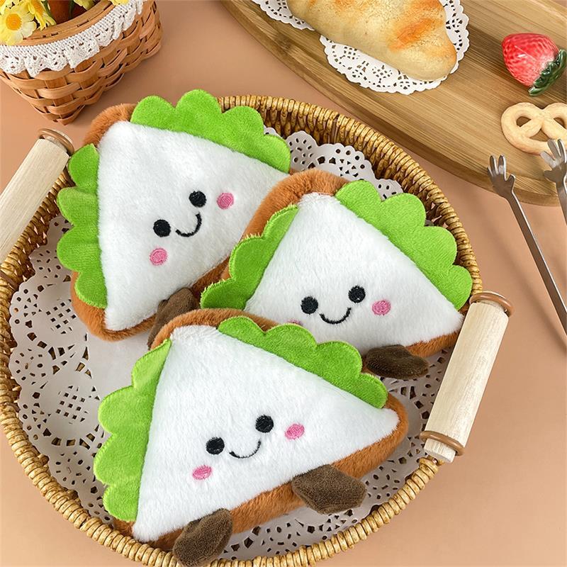 

Cartoon Cute Sandwich Plush Coin Purse Large Capacity Wallet Headphone Bag Sundries Storage Bag Girly Keychain Pendant Kids Gift one size
