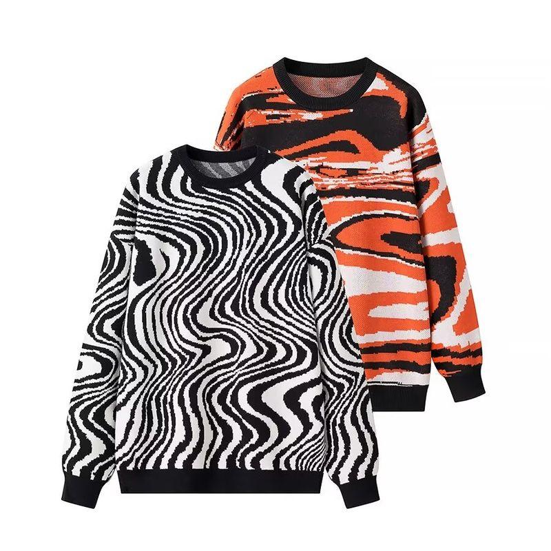 Zab Autumn New Women's Clothing Fashion Style French Style Design Fashion All-Match Zebra Pattern Loose Pullover