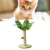 Cat Scratching Post 12.6in High 9.8in Base Hanging Balls Green Leaves Sisal Hemp Cat Scratcher for House Bedroom Indoor
