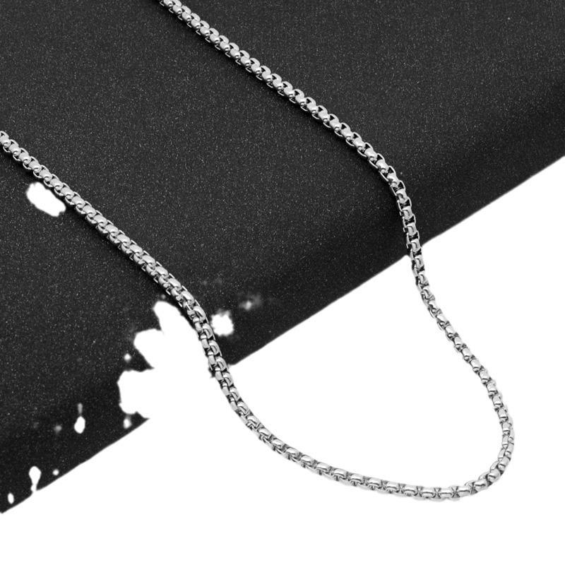 Quadratische Perlenkette aus Titanstahl mit 3MM Kette für Männer und Frauen - Vielseitiges DIY-Schmuckzubehör.