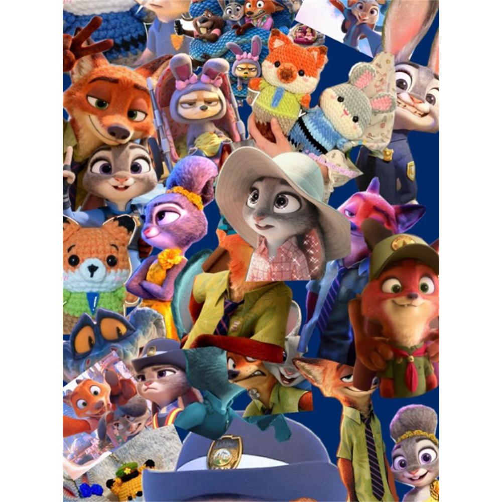 

Disney 5D DIY Diamond Painting Zootopia Illustration Embroidery Mosaic Cross Stitch Home Decor Gifts Crafts Round 20x30cm