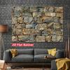 2D plane  1 piece of realistic stone brick polyester background - textured grey rock panel  suitable for photo booths