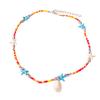 Bohemian Beach Shell Conch Beaded Necklace For Women Summer Ocean Style Seashell Starfish Pendant Choker Vacation Party Jewelry