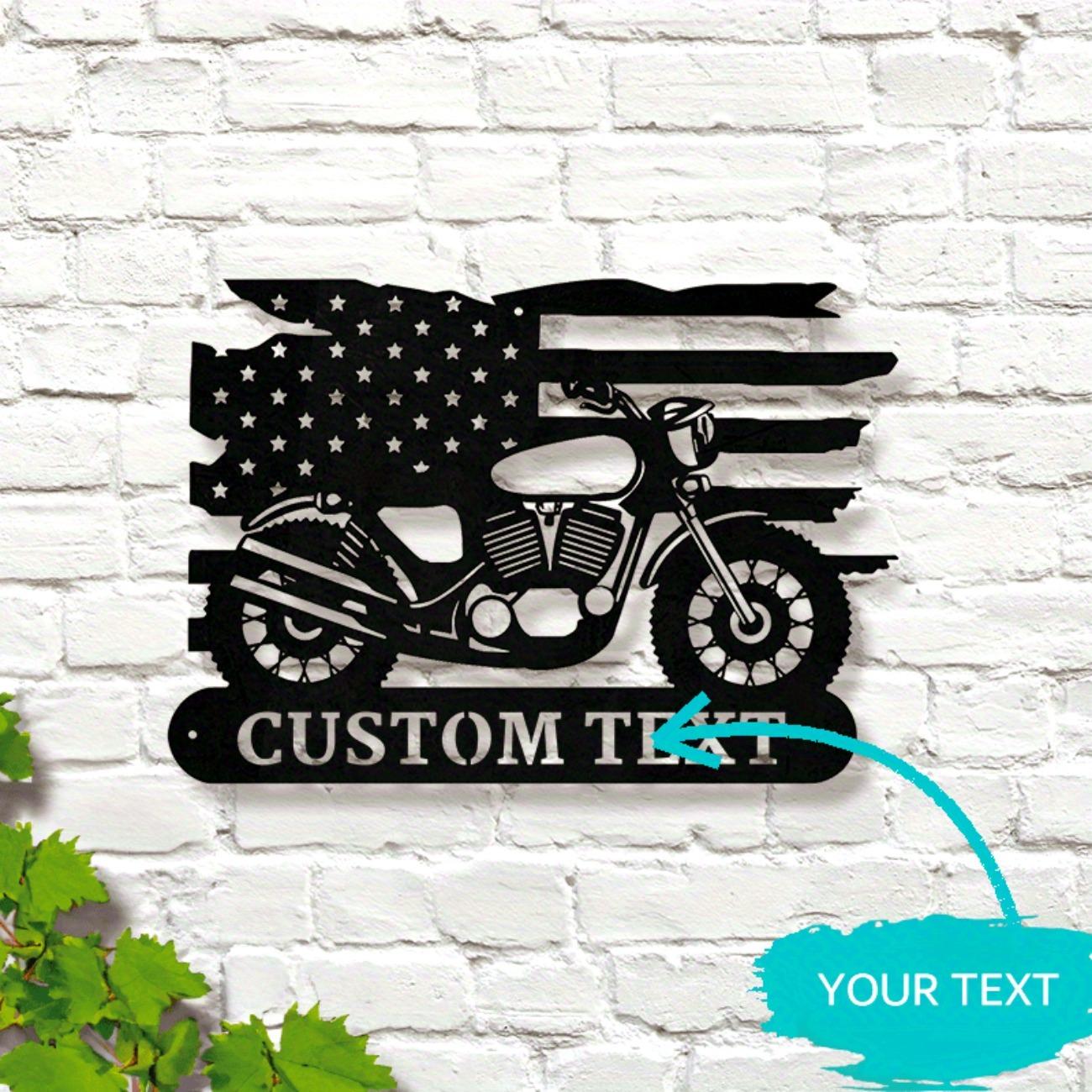 

Personalized Custom Metal Sign for Davidson Motorcycle Garage Decor Name Plaque Gift for Bike Enthusiasts M чорний