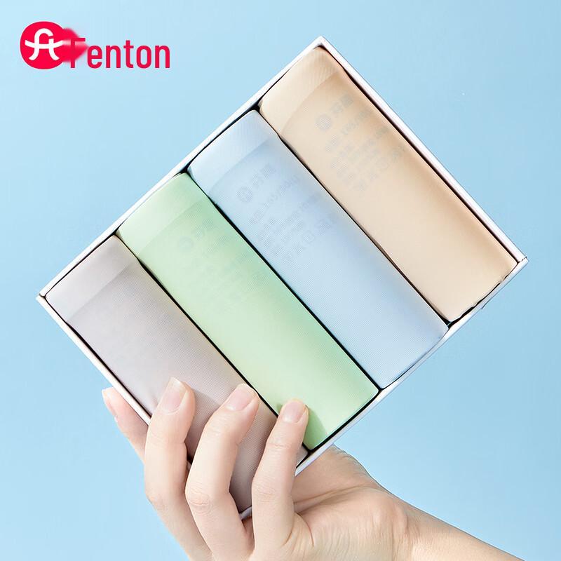 Fenteng Women s 4-Pack Ice Silk Seamless Mid-Waist Underwear L