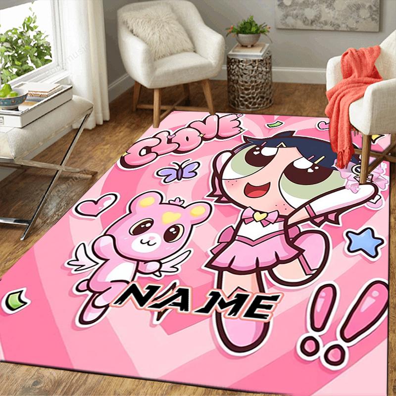 Custom 1Pc Powerpuff Girls Adventure Rug Office Carpet Indoor Outdoor Entrance Doormat Nonslip Soft And Comfortable Living Room D491517