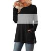 Womens Sweaters Crewneck Long Sleeve Shirts With Pockets Fall Outfits Fashion Winter Clothing Side Slit