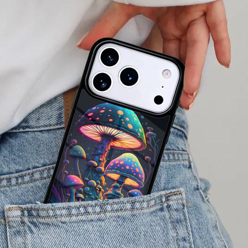 Trippy Psychedelic Mushrooms Collage Phone Case for iPhone 17ProMax 12 13 14 15 16e 17 Pro Max Plus Air Cover