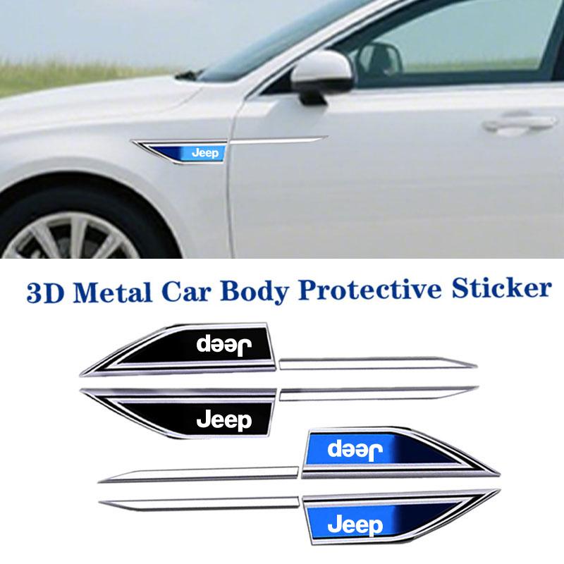 Car Fender Blade Decal Badge 3D Metal Car Body Protective Sticker For Jeep Renegade Wrangler Cherokee Compass Patriot Accessorie AJS1