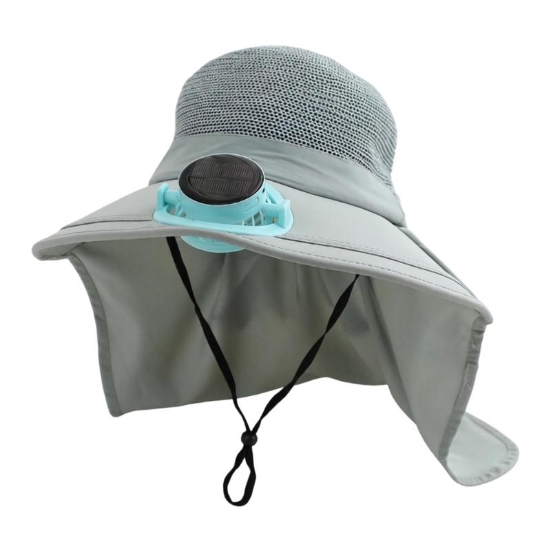 

Fashion Sun Protections Cooling Fan Cap Breathable Fabric Fisherman Hat With 3 Speed Fan For Outdoor Activity зелений
