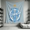 Olympique De Marseille Wall Tapestry Aesthetic Wall Hanging Printed Fabric Blanket Decorative Tapestries for Bedroom Living Room Home Decor