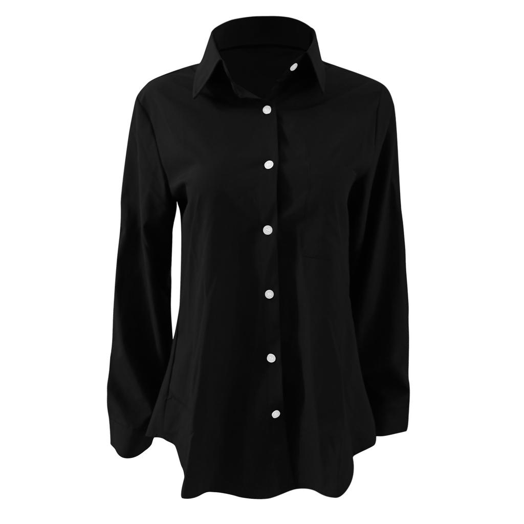 Fashion Women's Button Long Sleeve Lapel Pocket Top Shirt Blouses