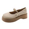 White French Round Head Shallow Mouth Platform Single Shoes Women's Summer 2025 New with Skirt Versatile Soft Sole Mary Jane Shoes