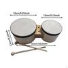 Wooden Bongo Drums 5” and 6” Wood Percussion Instrument Compact Lightweight Portable Traditional