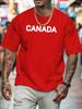 Simple Canada Letter Graphic Unisexs Crew Neck T Shirt Country Pride Bold Text Print Short Sleeve Casual Cotton Daily Summer Tops