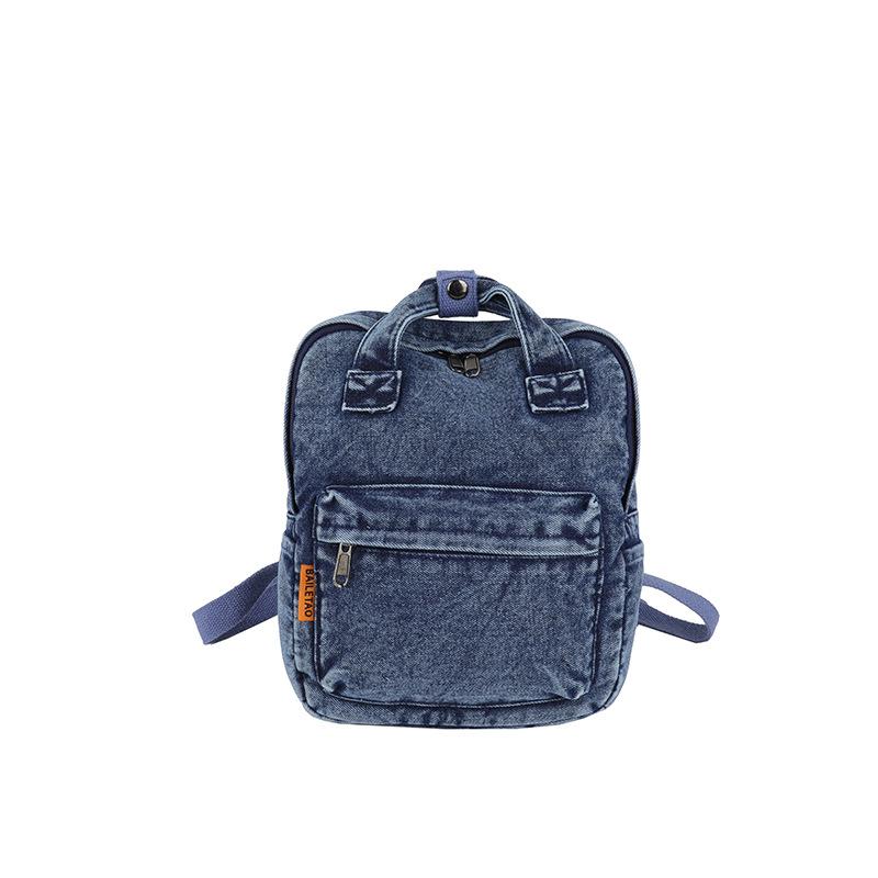 Retro Denim Backpack Student Schoolbag