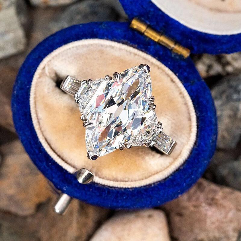 Classic Copper Alloy Zircon Ring Ladies Jewelry Wedding Promise Party Gift